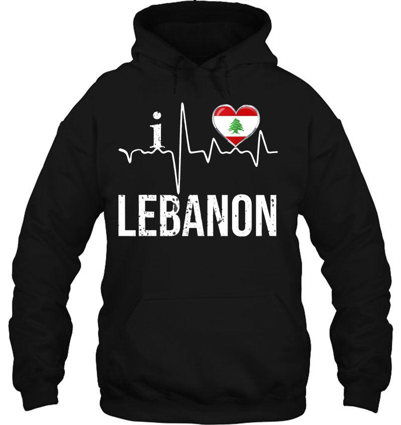 I Love Lebanon Heartbeat Flag For Lebanese Pride Gift Mugs