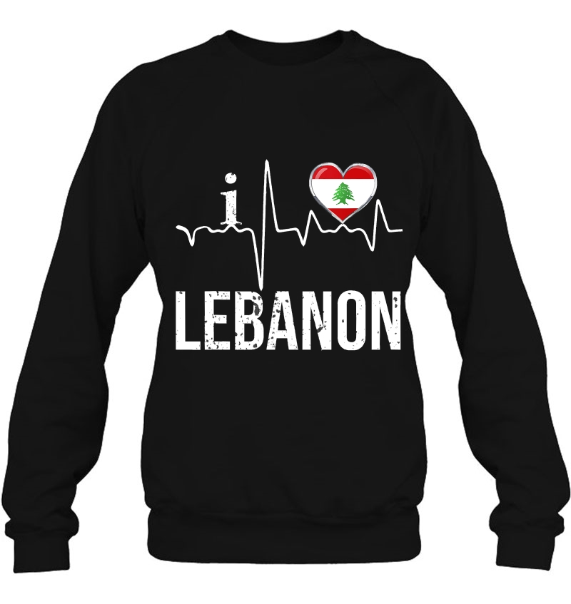 I Love Lebanon Heartbeat Flag For Lebanese Pride Gift Mugs