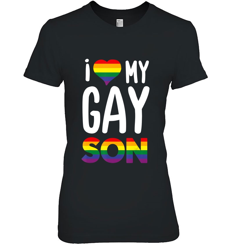 I Love My Gay Son Proud Ally Rainbow Heart - Gay Pride Hoodie