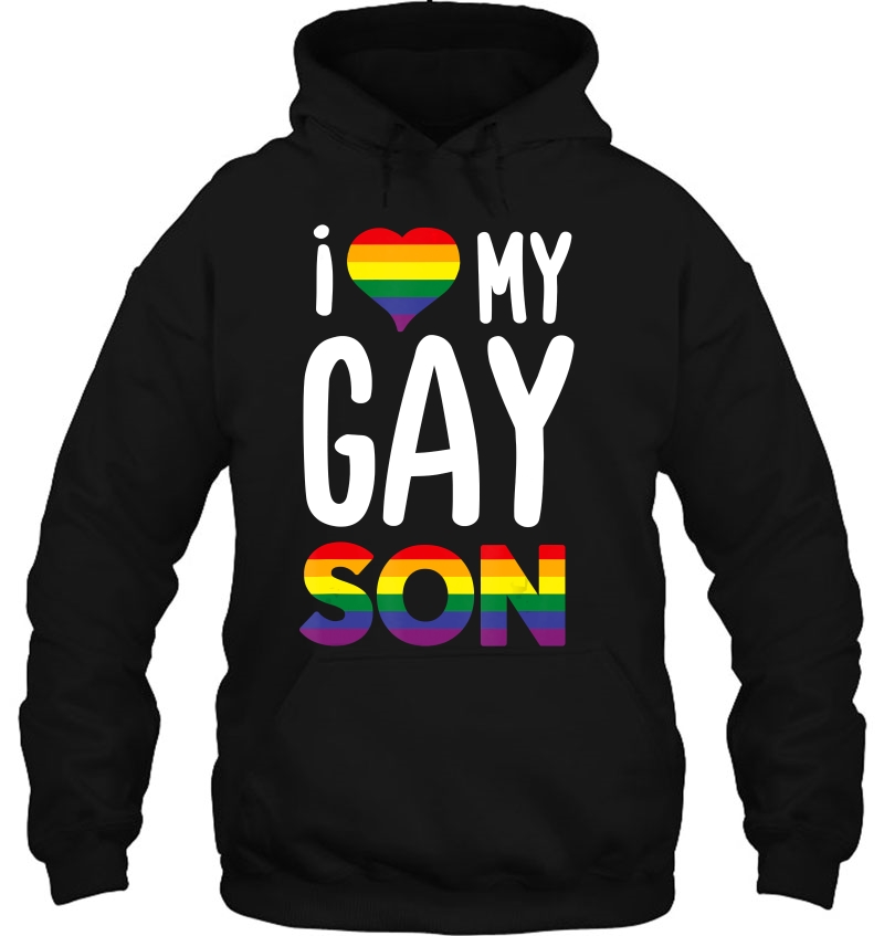 I Love My Gay Son Proud Ally Rainbow Heart - Gay Pride Mugs