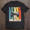 Level 11 Unlocked Video Game 11Th Birthday Gamer Gift Boys Tee