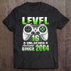 Level 16 Unlocked Awesome Since 2004 Video Game 16Th Bday Tee