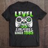 Level 35 Unlocked Awesome Since 1985 Video Game 35Th Bday Tee