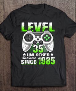 Level 35 Unlocked Awesome Since 1985 Video Game 35Th Bday Tee