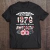 September 1976 Awesome 44Th Birthday Flower Gift Girl Shirt Tee