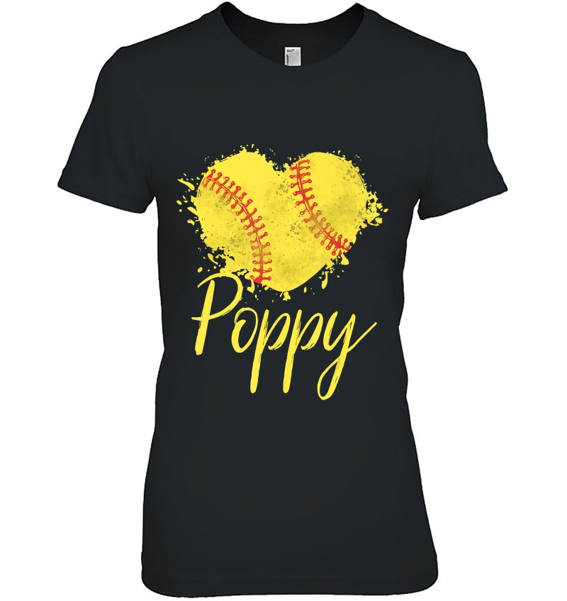 Softball Poppy Softball Love Heart Hoodie