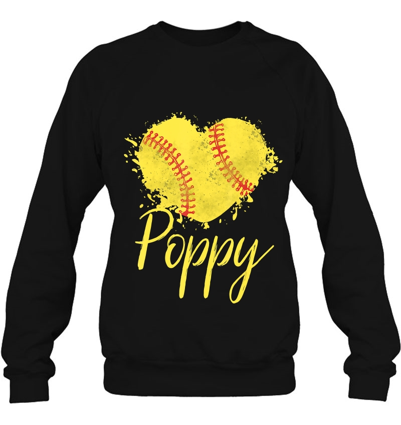 Softball Poppy Softball Love Heart Mugs