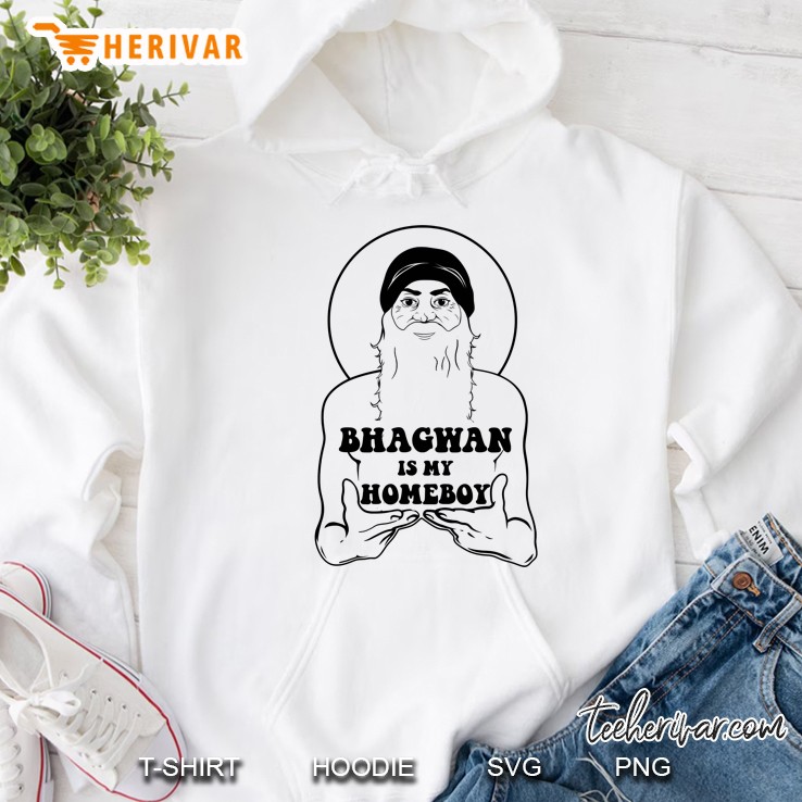 Bhagwan Is My Homeboy - Whitebaby Bluegraygreen Hoodie
