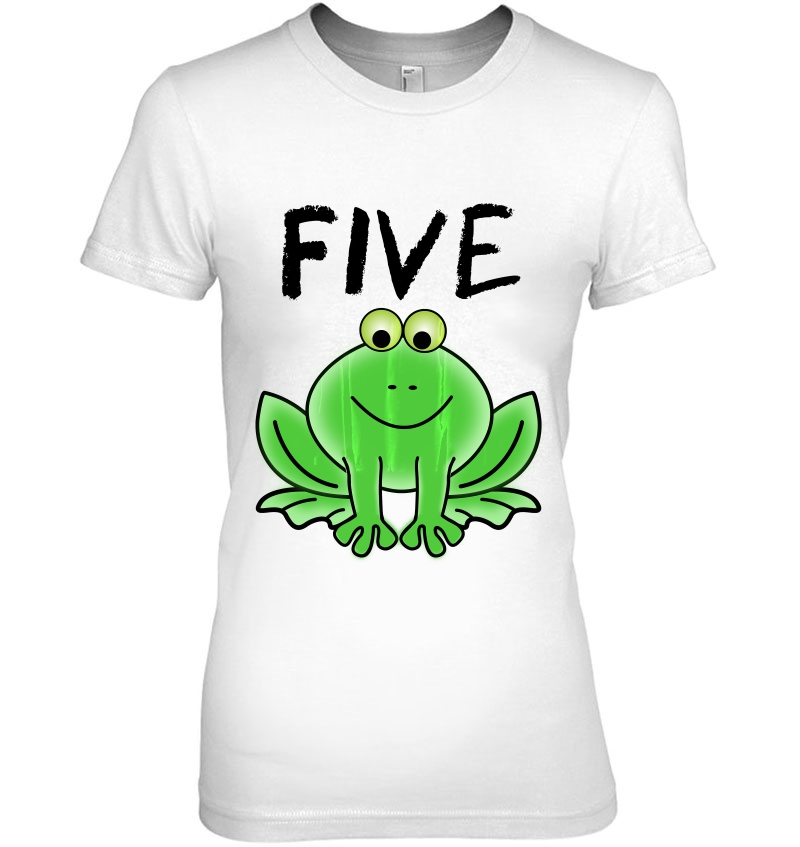 Kids 5 Year Old Frog Birthday Party 5Th Birthday Shirt Ladies Tee