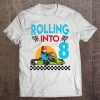 Rolling Into 8 Go Kart Racing Go-Kart 8Th Birthday Racing Tee