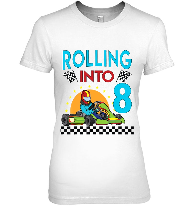 Rolling Into 8 Go Kart Racing Go-Kart 8Th Birthday Racing Hoodie