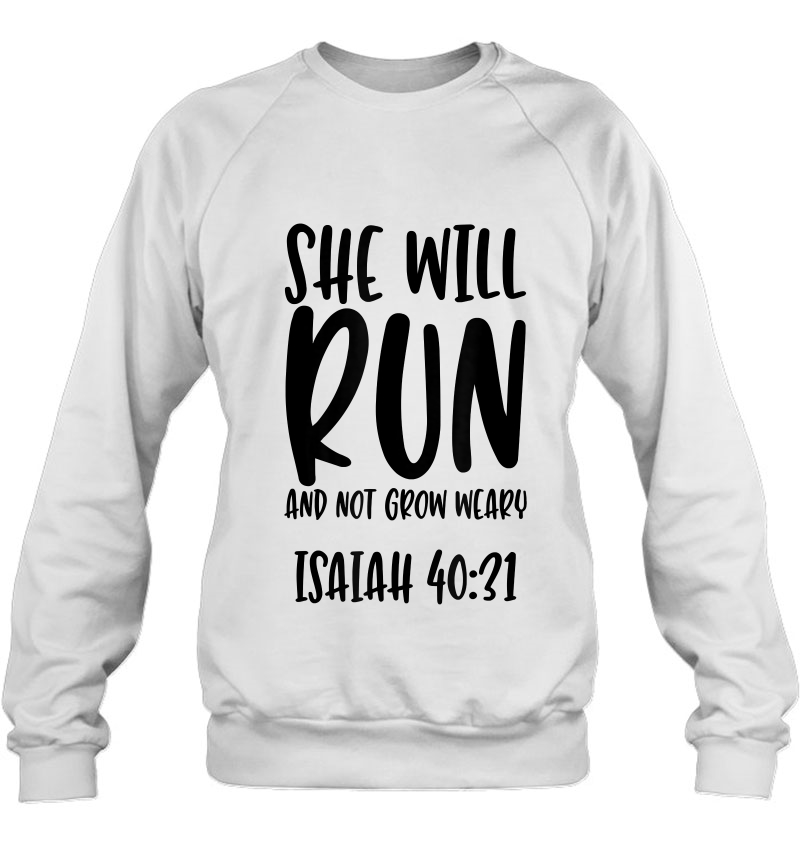 She Will Run And Not Grow Weary - Bible Verse Quote Mugs