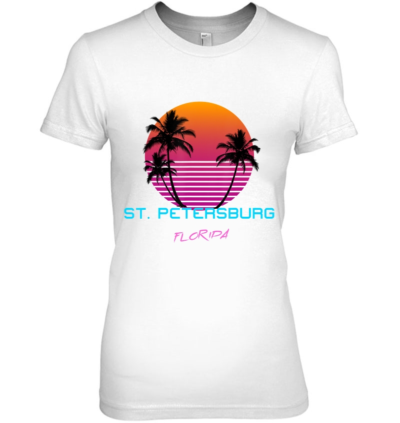 St Petersburg Florida Retro 80S Ladies Tee