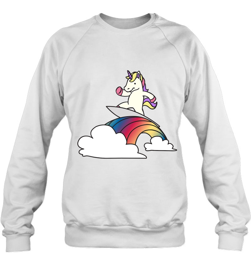 Unicorn Surfing Funny Magical Surfer Riding A Rainbow Mugs