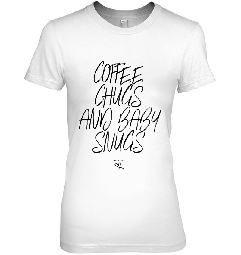 Womens Funny Coffee Chugs And Baby Snugs - Heart Graphic Raglan Baseball Tee Ladies Tee