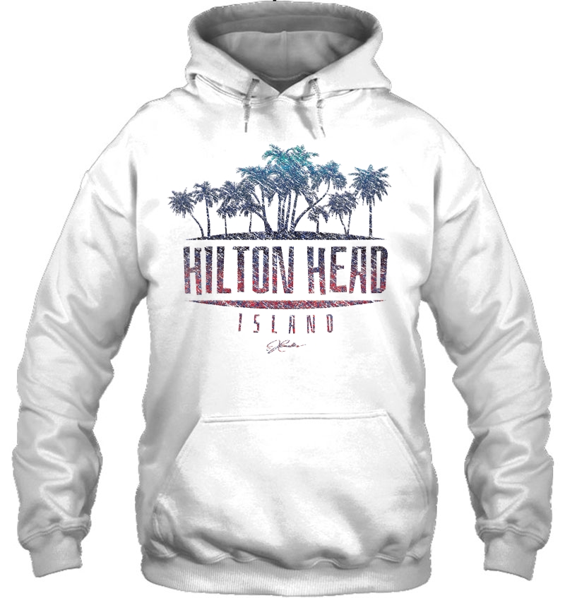 Womens Jcombs Hilton Head Island, Sc, Palm Trees V-Neck Hoodie