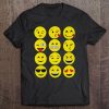 12 Emojis Funny Emoji Yellow Face Emoticons For Boy Girls Tee