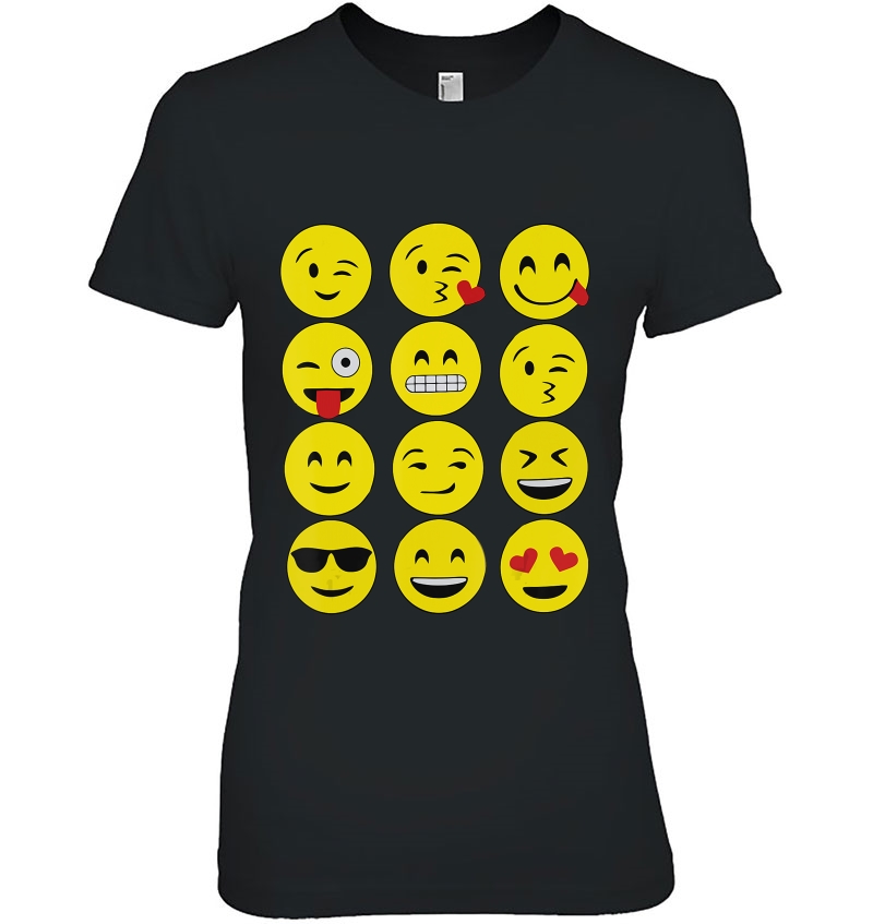 12 Emojis Funny Emoji Yellow Face Emoticons For Boy Girls Hoodie