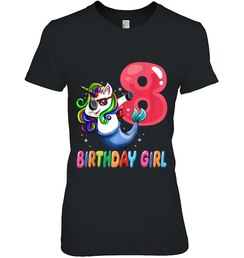 8Th Birthday Girl Shirt Unicorn Mermaid 8 Years Old Bday Hoodie