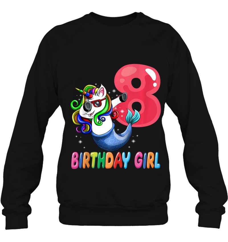 8Th Birthday Girl Shirt Unicorn Mermaid 8 Years Old Bday Mugs