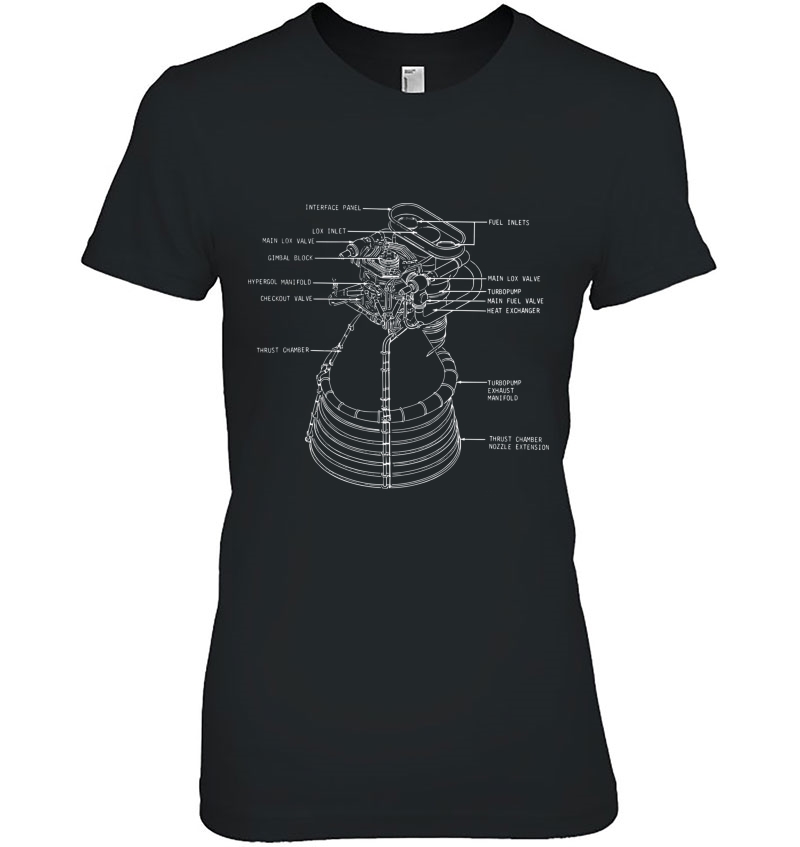 Apollo Saturn V F-1 Rocket Engine Blueprint Space Tee Pullover Hoodie