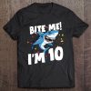 Boys 10 Years Old Happy Birthday Gifts Fun Party Shark Tee