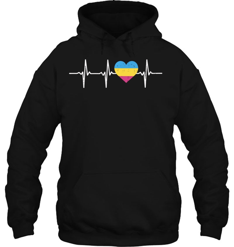 Heartbeat Pansexual Flag Heart Lgbt Pride Pan Nurse Gift Pullover Mugs