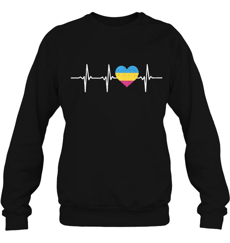 Heartbeat Pansexual Flag Heart Lgbt Pride Pan Nurse Gift Pullover Mugs