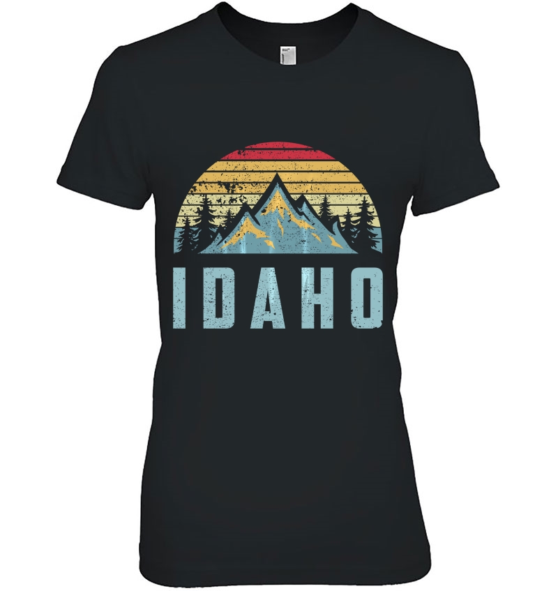 Idaho Retro Vintage Mountains Hiking Nature Hoodie