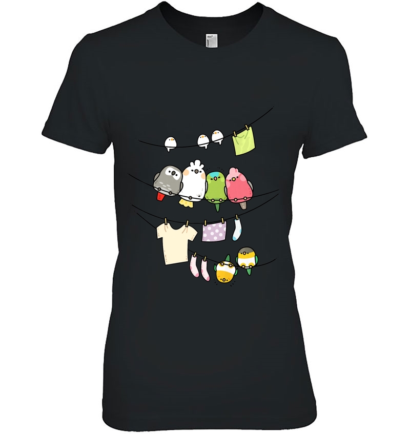 Laundry Birds Cute Parrot Ladies Tee