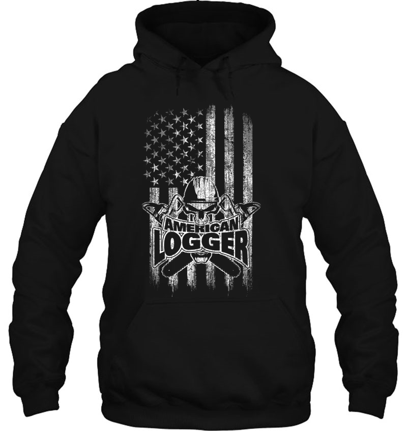 Logger American Flag Skull And Chainsaws Mugs