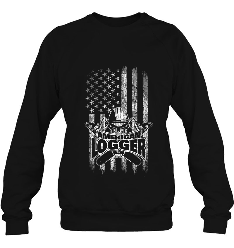 Logger American Flag Skull And Chainsaws Mugs