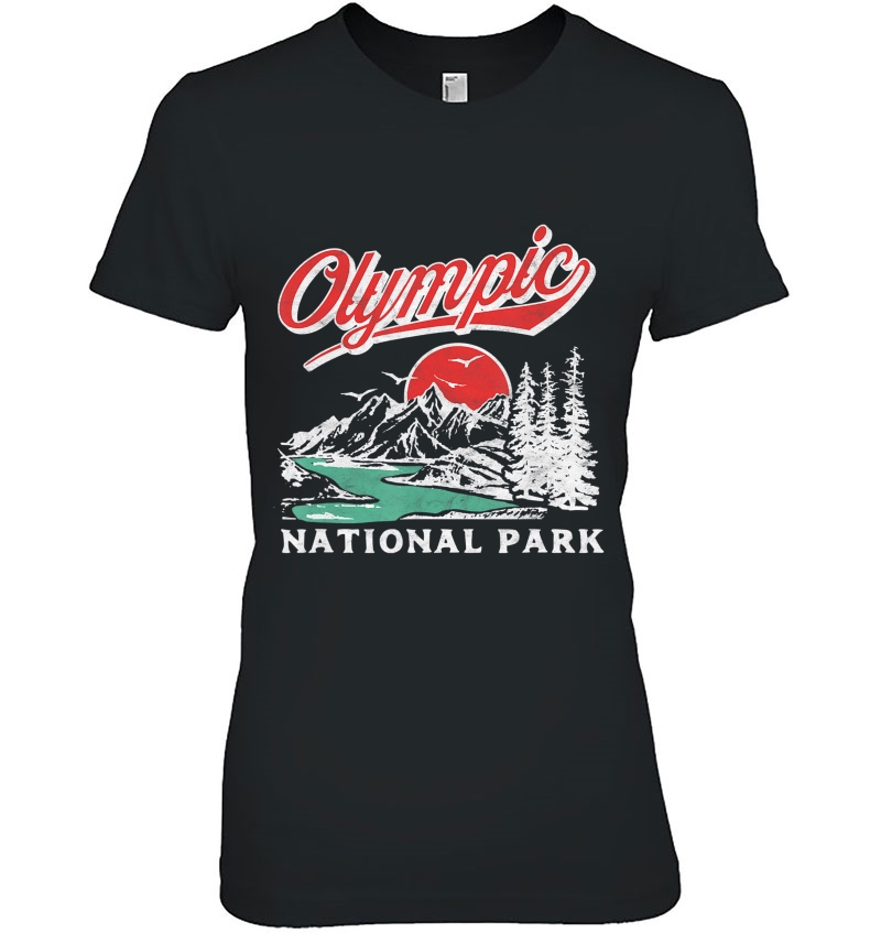 Olympic National Park Retro 80'S Mountains Graphic Hoodie