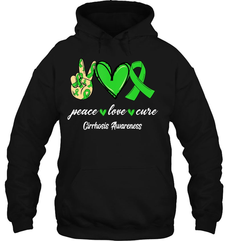 Peace Love Hope Green Ribbon Cirrhosis Awareness Liver Gift Mugs