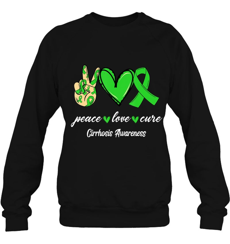 Peace Love Hope Green Ribbon Cirrhosis Awareness Liver Gift Mugs