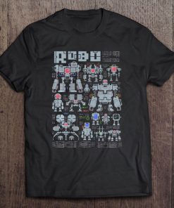 Robo Pixels Geeky Pixel Art Robot Tee