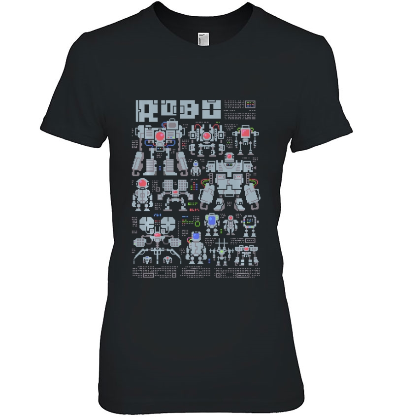 Robo Pixels Geeky Pixel Art Robot Hoodie