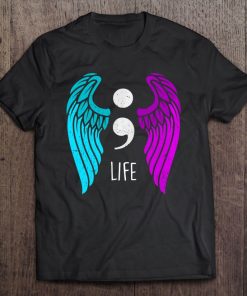 Suicide Prevention - Semi Colon Angel Choose Life Tee