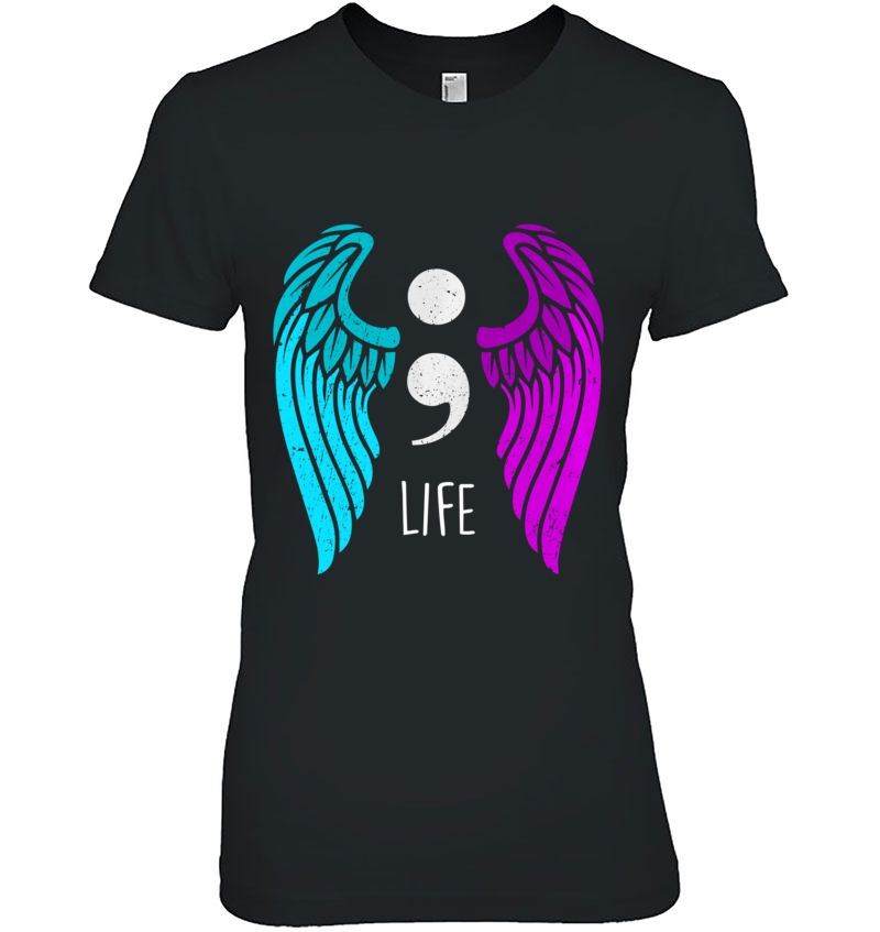 Suicide Prevention - Semi Colon Angel Choose Life Hoodie