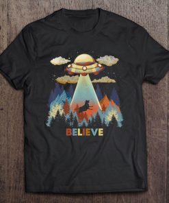 Vintage Cow Alien Abduction Area 51 Funny Ufo Alien Tee