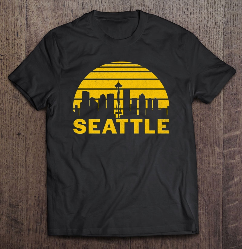 Vintage Seattle Washington Cityscape Retro Premium Shirt