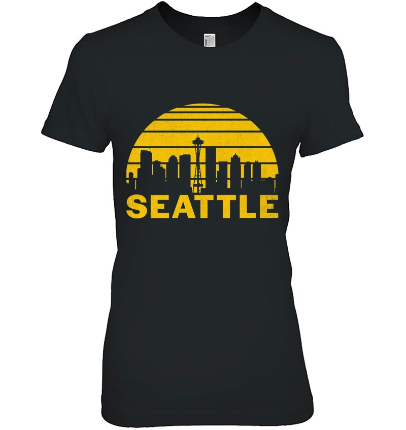 Vintage Seattle Washington Cityscape Retro Premium Hoodie