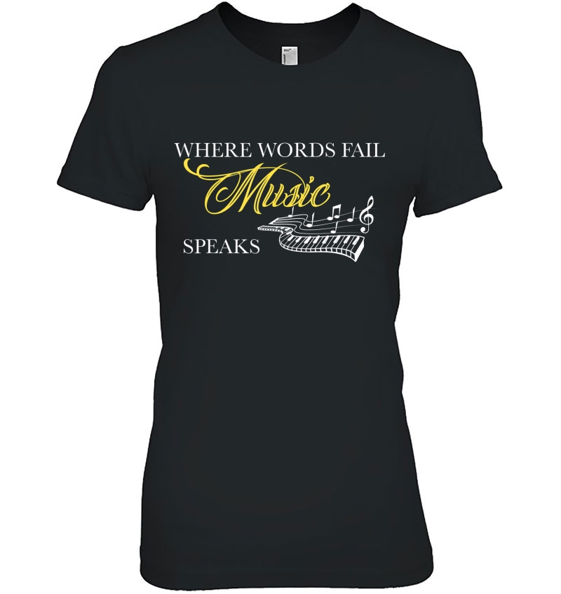 Where Words Fail Piano Keyboard Music Theme Gift Hoodie