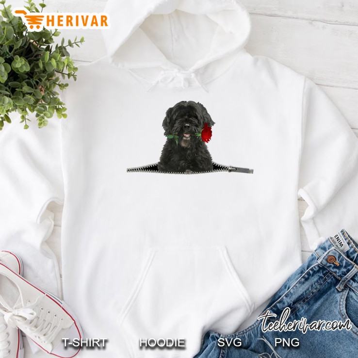 Portuguese Water Dog Rose Zipper Dog Pocket Lover Gift Hoodie