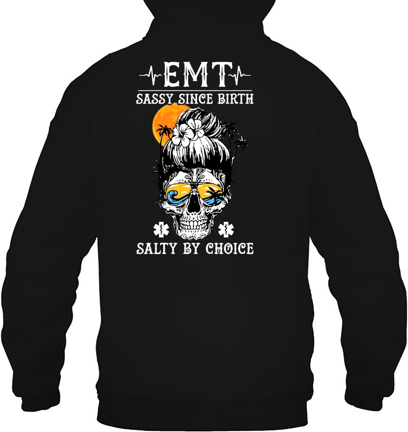 EMT Sassy Since Birth Salty By Choice Sugar Skull Sunset Version Mugs