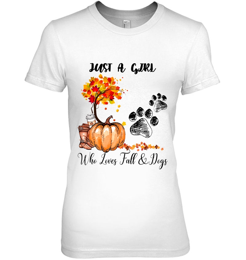 Just A Girl Who Loves Fall & Dogs Pumpkin Paw Version Hoodie