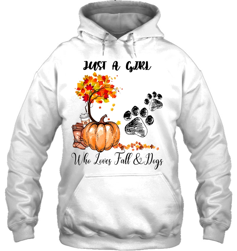 Just A Girl Who Loves Fall & Dogs Pumpkin Paw Version Mugs