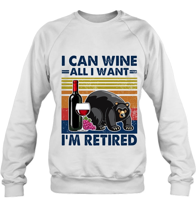 I Can Wine All I Want I'm Retired Bear Vintage Version Mugs