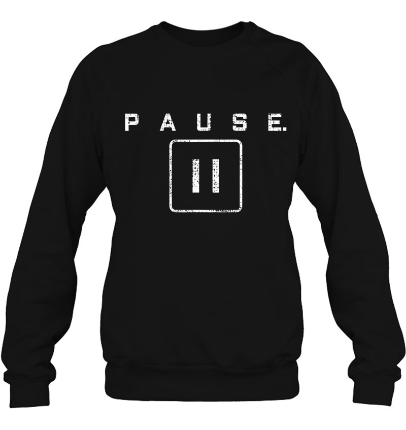 Gamer Gift Pause Button Tshirt Vintage Tee Mugs