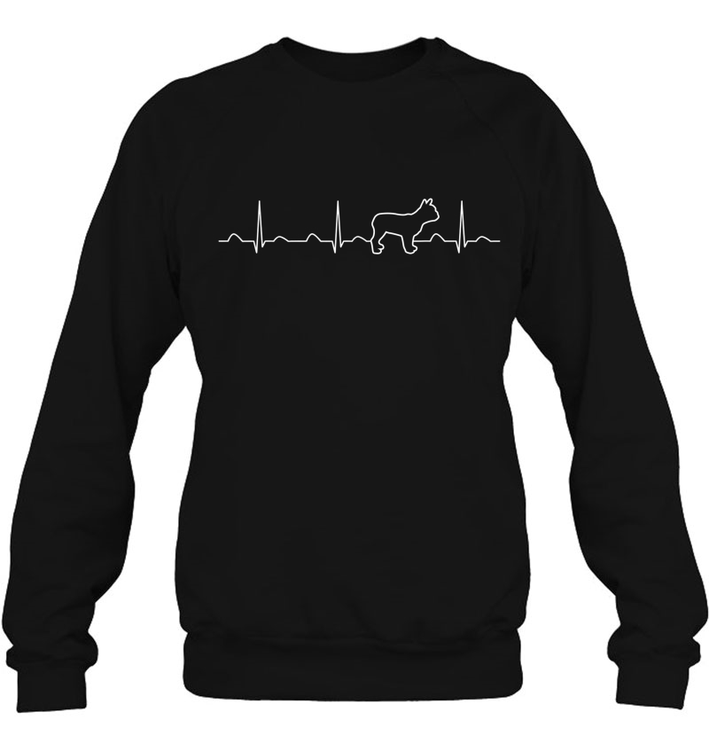 I Love French Bulldogs Shirt, Dog Heartbeat Owner Gift Sweatshirt